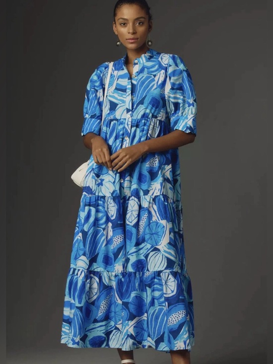 Anthropologie Dresses & Skirts - Anthropologie Farm Rio Short-Sleeve Printed Midi Shirt Dress